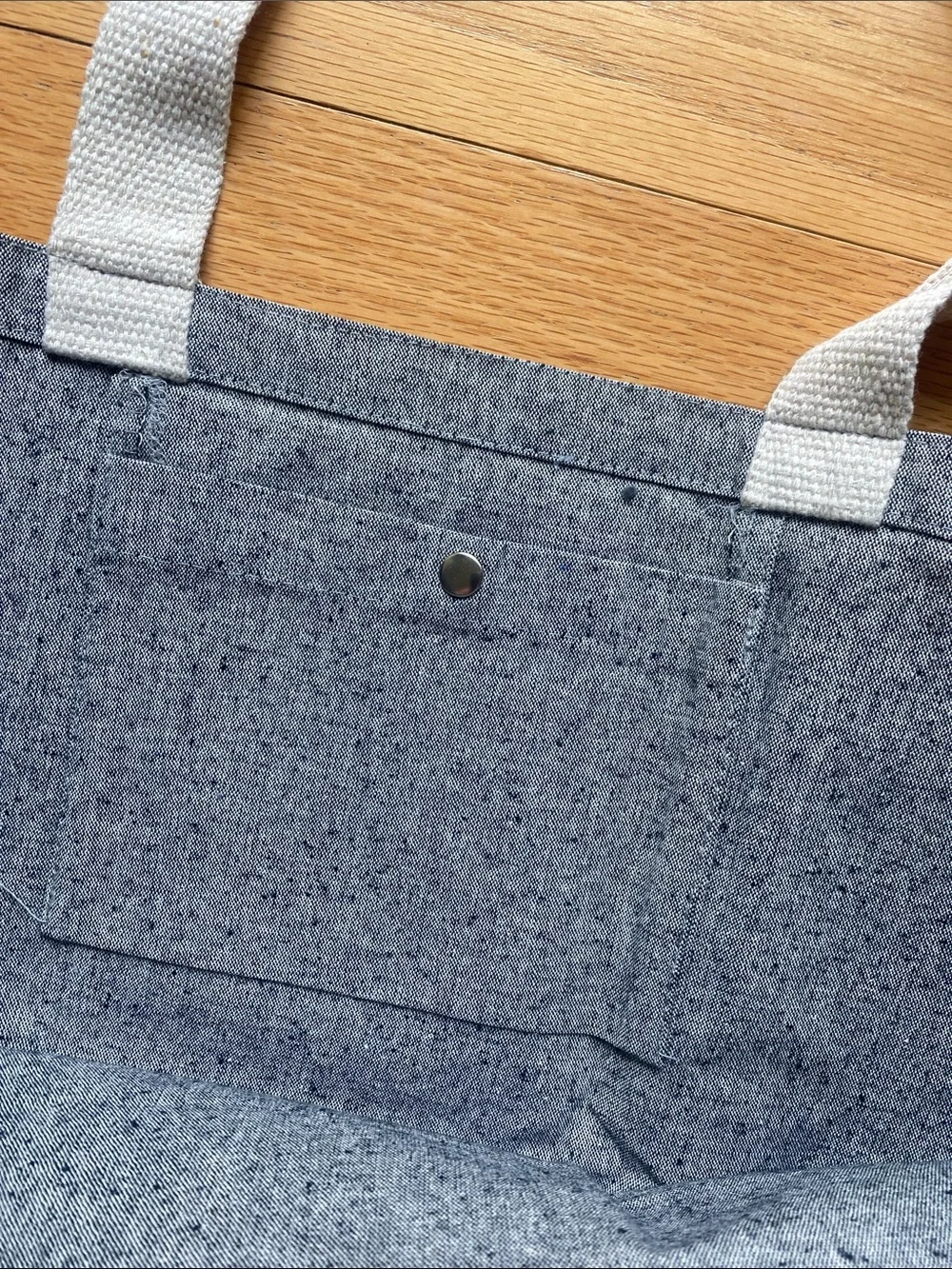 Gray Canvas Tote Bag with Library Card Graphic Librarian